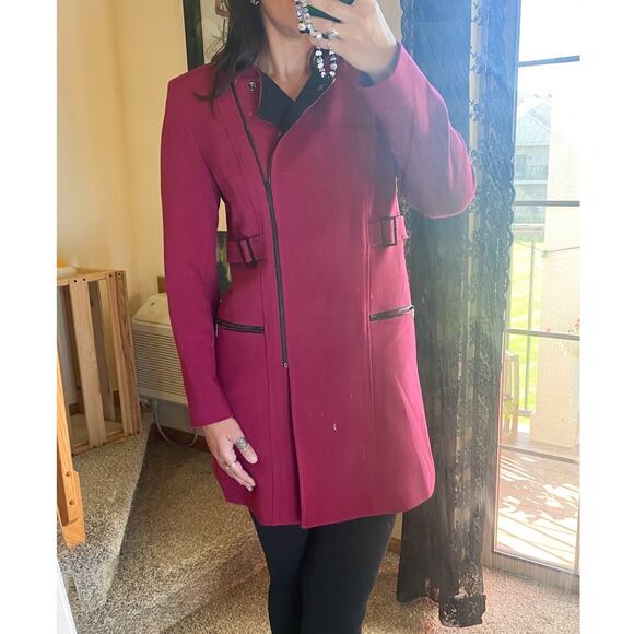 Jones New York purple zip pea coat size 8 - Picture 2 of 7